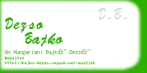 dezso bajko business card